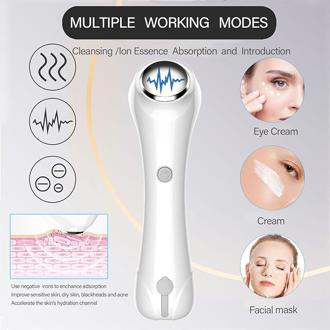 Facial Cleansing Brush, 2 in 1 Ｗaterproof IPx7 Facial Spin Scrubber Set with 4 Brush Heads, Rechargeable Exfoliating Face Brush Deep Cleansing, Gently Exfoliate and Remove Blackhead