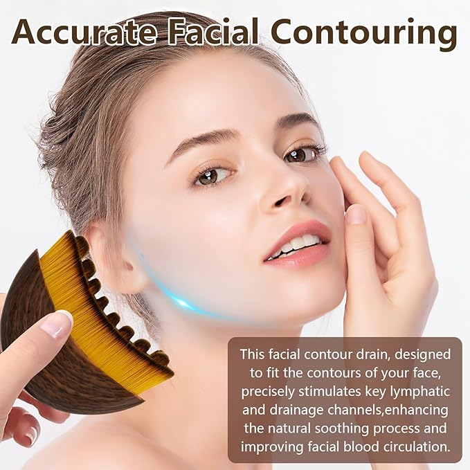 Lymphatic Contour Face Brush,Lymphatic Drainage Massager for Face and Body,Ergonomically Designed to Fit The Skin Precisely,Improves Skin