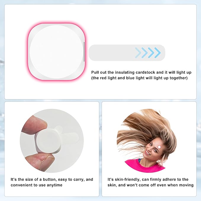 Elitzia Red Light Therapy Electronic Patch 6-Pack Reusable Hydrocolloid Patch Reduce Blemish Unclog Pores Skin Care for Sensitive Skin Home Use ETEAP6