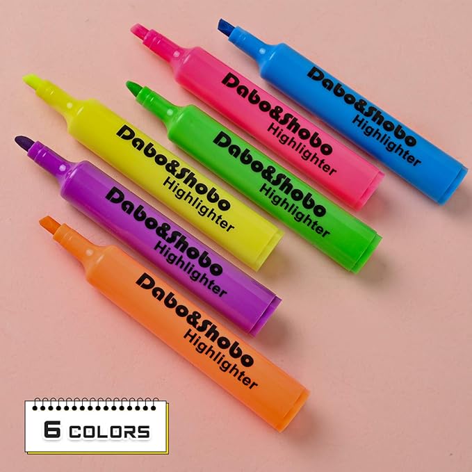 Dabo & Shobo Highlighters Set of 48,Colored Markers And Beautiful Combination Set Liquid Ink Fast Drying And Not Easy To Fade Are Suitable For Classroom, Office And Shop Short Style