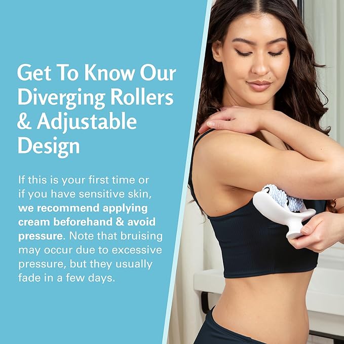 Anti Cellulite Roller & Lymphatic Drainage Massager | Fascia Blaster for Contoured & Smoother Skin | Tool for Sore Arms, Legs, Stomach & Buttocks by M3 Naturals