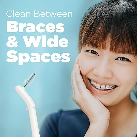 GUM Proxabrush Go-Betweens Refills - Wide - Compatible with GUM Permanent Handle - Reusable Interdental Brushes - Soft Bristled Dental Picks, 16 Count