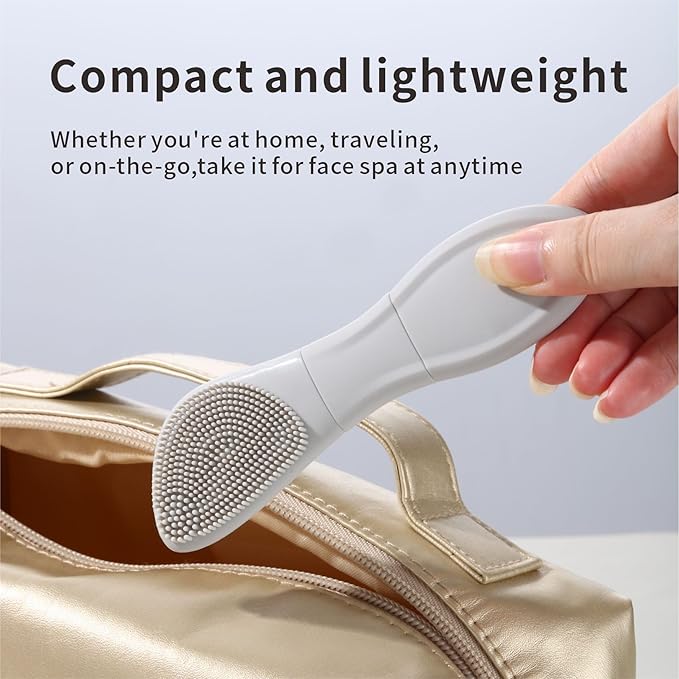 Blackhead Remover Tools, 2 in1 Face Scrubber Black Head Remover for Face Nose, Silicone Face Mask Applicator Pore Cleaner Spatula Brush for Daily Skin Care, Deep Clean Master for Women Men (Gray)