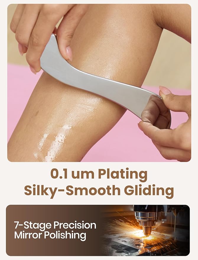 lifechill Stainless Steel Gua Sha Tools for Whole Body, Heavy-Duty Metal Muscle Scraper Tool for Pain Relief Deep Tissue, Fascia Massage Tools for Soft Tissue Therapy