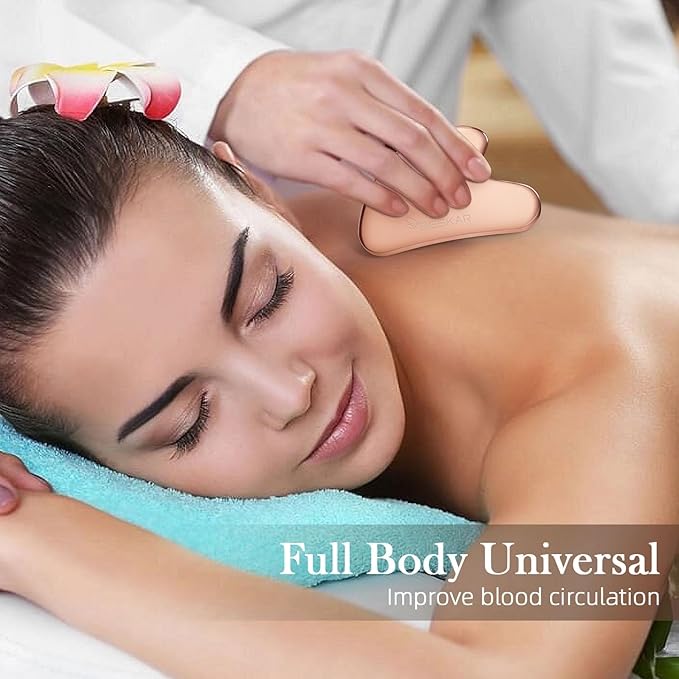 BESKAR Gua Sha Facial Tools, Stainless Steel Guasha Massage Sticks for Jawline Sculpting, Tighten Face Skin and Reduce Wrinkles, Face Eyes Body Neck Massage Tool, Skin Care Gift