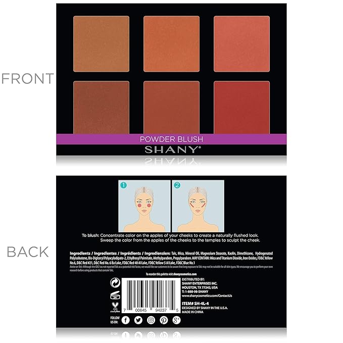 SHANY Shimmer & Matte Powder Blush Makeup Palette