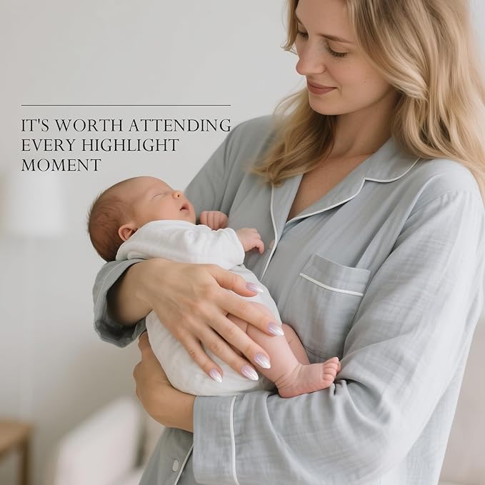 Press On Nails Short Almond Ombre Pink Fake Nails with Chrome Glossy 15 Size in 30 Nail Tips Kit with Nail Glue Remover,Glue On Nails for Busy Mom