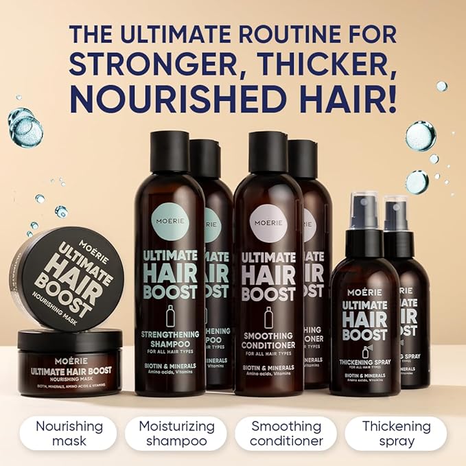 Moerie Ultimate Hair Growth Conditioner – For Longer, Thicker, Fuller Hair - Vegan Friendly Volumizing Hair Products – Paraben & Silicone Free – All Hair Types – Reverse Hair Loss – 8.45 fl oz (250ml)