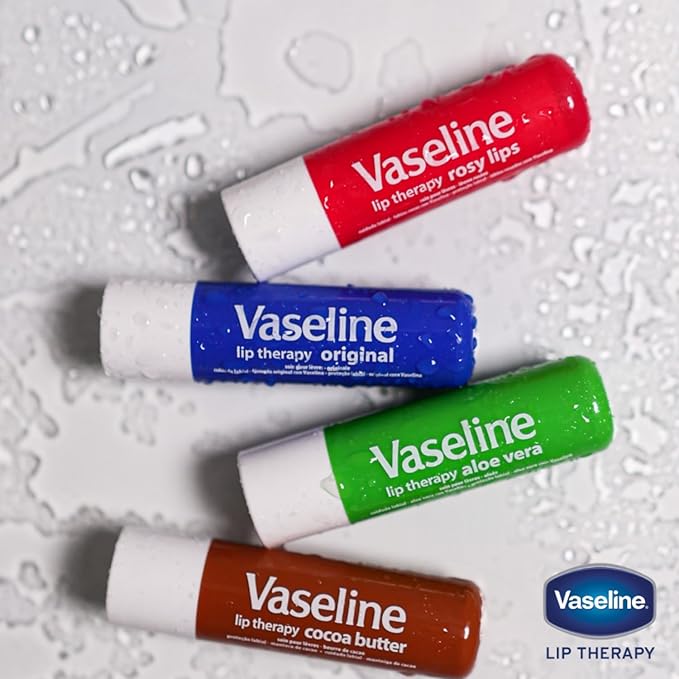 Vaseline Lip Therapy Rosy Lips - Hydrating Lip Balm Pack, Vaseline Stick, Lip Moisturizer for Dry Lips, 0.16 Oz Each (Pack of 8)