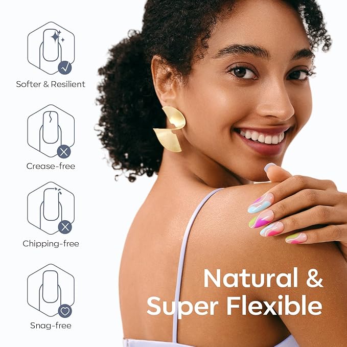 Modelones Medium Round Oval Fake Nail Tips - 510Pcs Gel Tips Pre-shaped Half Matte Full Cover Clear Acrylic Gel Kit False Press on Nails for Extension DIY Salon 15Sizes