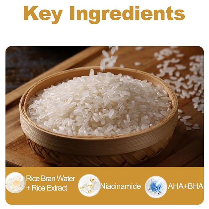 100ML Black Rice Peeling Glow Ampoule, Gentle Rice Exfoliating Face and Body Scrub for Removing Sebum, Dead Skin Cells, Black Pore Deep Cleaning, Fit for All Skin Types