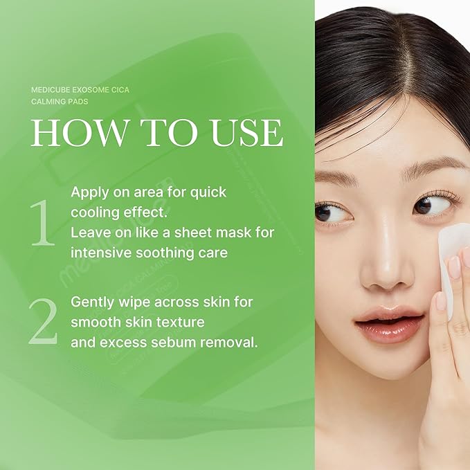 medicube Exosome CICA Tea Tree Calming Toner Pads for Sensitive Skin with Centella Asiatica Help Reduce Redness & breakouts. Low-irritating & Hydrating Daily Care, Korean Skincare, Vegan (100 Pads)
