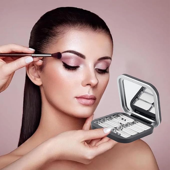 NICENEEDED 2 Pcs Empty Eyeshadow Palettes, 8 Grids