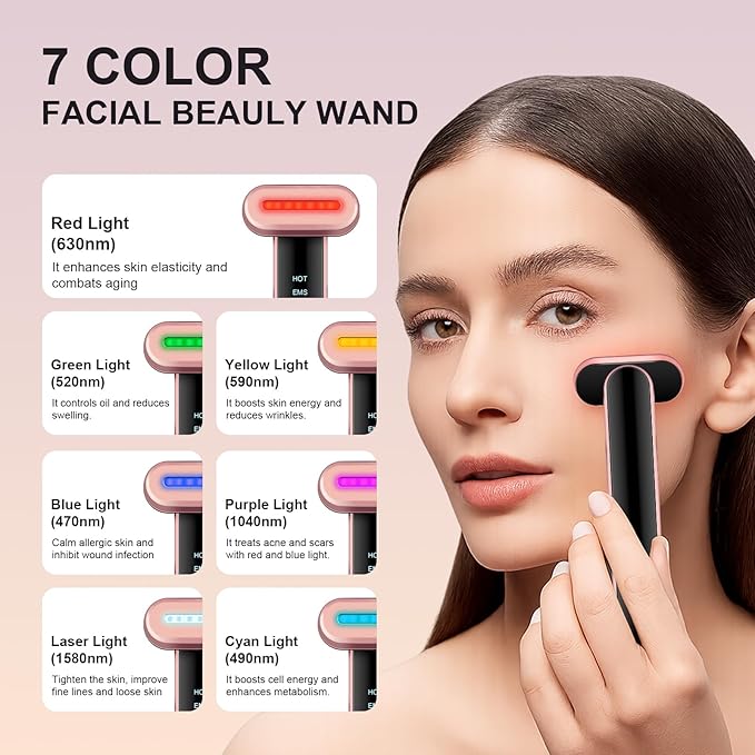 7 in 1 Eye Massager Facial Relaxation, Suitable for Family Travel Outing Eye Massage, Facial Massager, Black