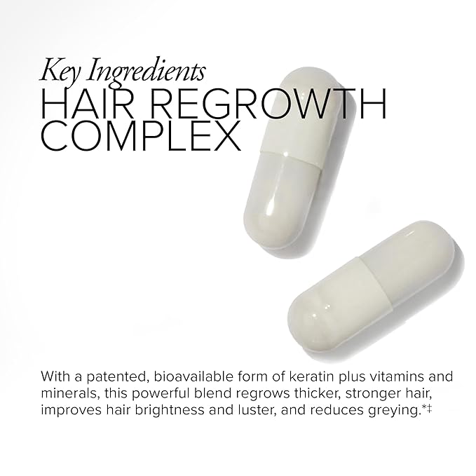 Serovital Hair Regeneres - Enhanced Hair Growth Vitamins for Women, Decrease Hair Loss and Shedding, Strengthen and Thicken Hair, Reduce Greying and Breakage, Regrow Hair, Hair Vitamins - 60 Count