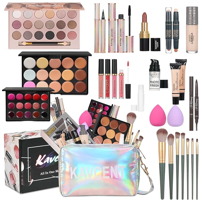 Makeup Sets for Teens Makeup Kit for Women Full Kit Makeup set Makeup Kit Eyeshadow Palette Foundation Mascara Contour Lipgloss Makeup Teenager Gift