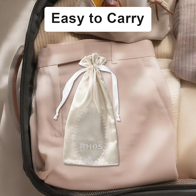 RHOS Boar and Nylon Bristle Hair Brush for Long, Curly, Thick Hair, Soft Natural Bristle Detangling Brush, Smooth & Shine, Set Includes Rat Tail Comb, Storage Bag (0.79inch Bristle)