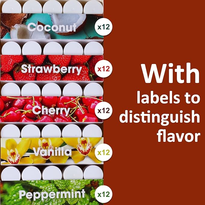 60 Pack Lip Balm Unlabeled, Natural Lip Balm Bulk Blank Tube, Personalized Lip Balms for Party Favors Adults and Bridal Shower Favors or Baby Shower Gifts-5 Flavors