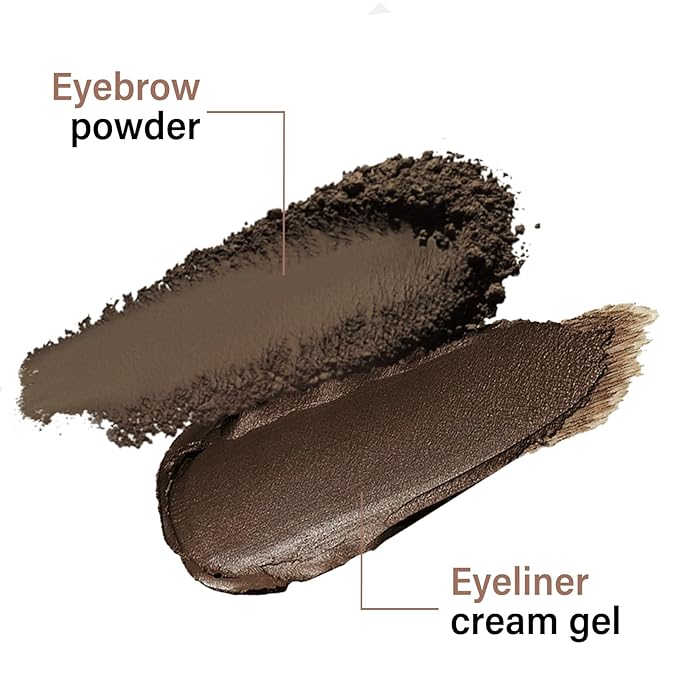 Cream Eyebrow Duo Kit, Brow Powder and Eyeliner Gel, Eye Brow Pomade Waterproof Highly Pigmented, Filler Thicker Brows, with Dual Head Brush