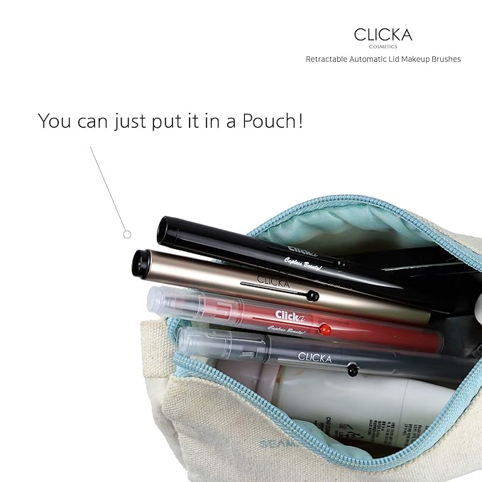 Retractable Automatic Lid Professional Lip Brush 1pc (Champagne Gold)