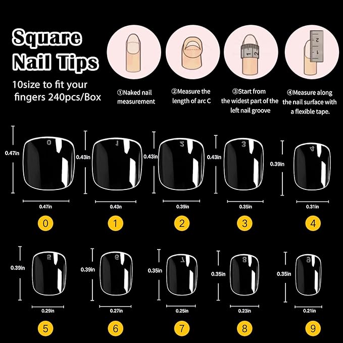 krofaue Short Kids Clear False Nails - 240Pcs Press on Nails for Little Girls Full Cover Children Fake Nails Fingernail Decoration 10 Sizes Soft Gel Nail Tips for Kids