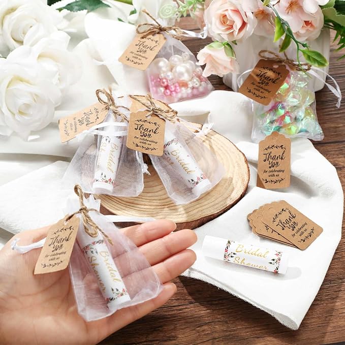 Demissle 50 Pcs Bridal Shower Lip Souvenirs(Floral)