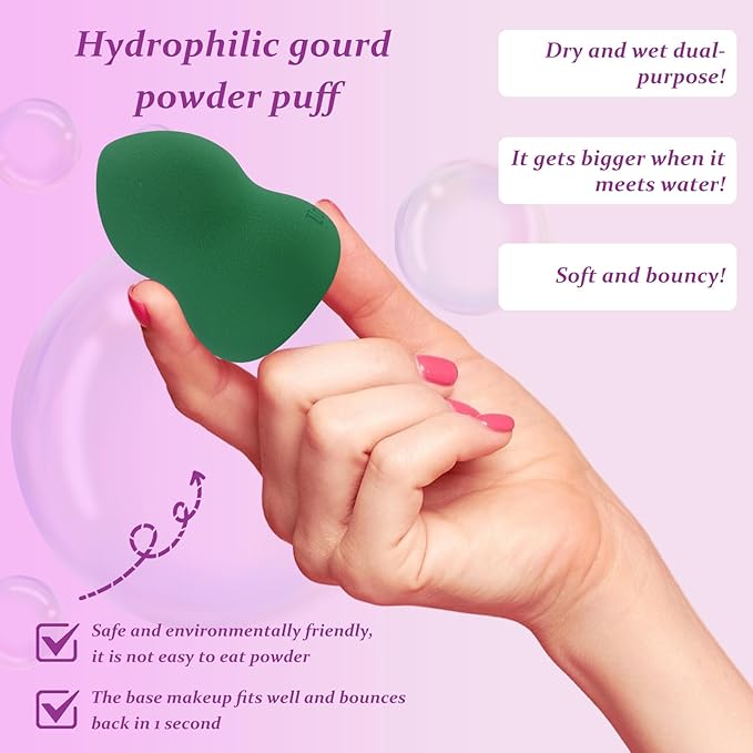 7-Pack Colorful Makeup Sponge Set - Latex-Free Makeup Sponges for Foundation & Concealer, Ultra Soft Blending Cosmetic Sponge with Gourd-Design, Quick-Dry & Save Liquid Foundation