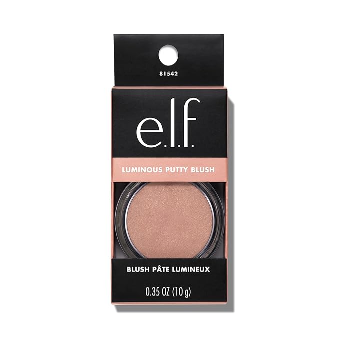 e.l.f. Luminous Putty Blush, Putty-to-Powder, Buildable Blush With A Subtle Shimmer Finish, Highly Pigmented & Creamy, Vegan & Cruelty-Free, Maui