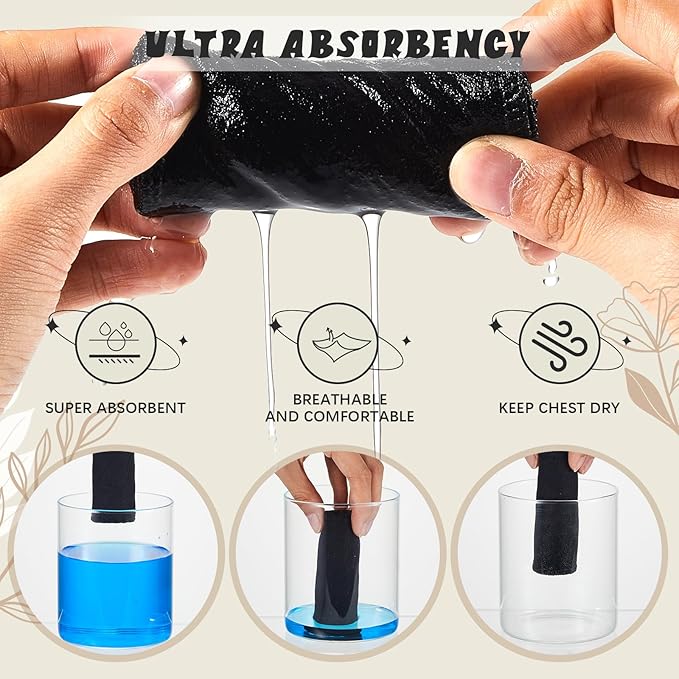 Toulite 6 Pcs Cotton Bra Liners Rectangle Under Bra Pads 3 Layer Bra Sweat Liners for Women Sweating Supplies