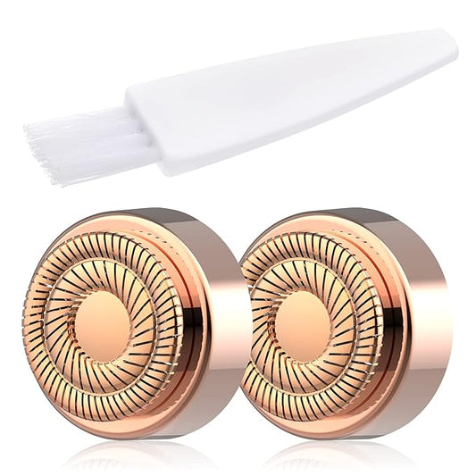 Facial Hair Remover Replacement Heads: Compatible with Finishing Touch Flawless Facial Hair Removal Tool for Women As Seen On TV 18K Gold-Plated Rose Gold (Generation 2 2pack)