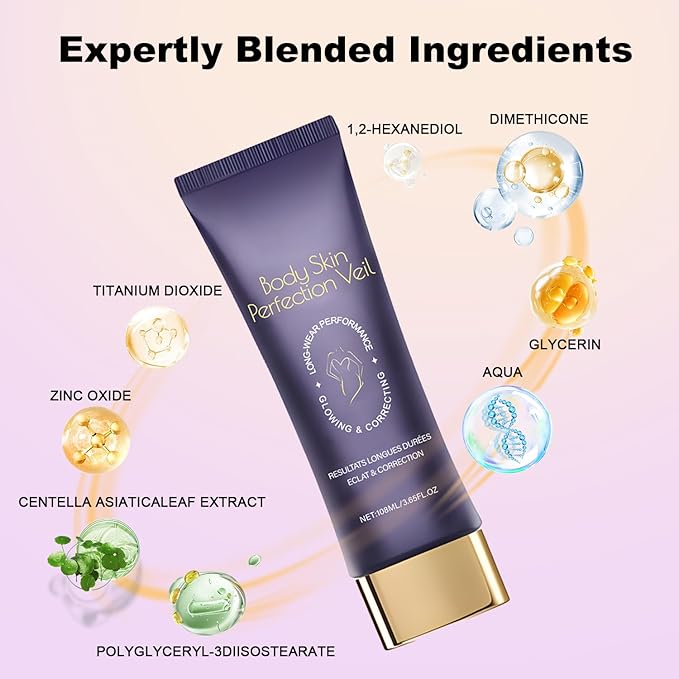 Body Concealer Cream 3.65 Fl Oz - Full Coverage for Skin Imperfections & Uneven Tone - Lightweight Natural Finish - Daily Moisturizing Face & Body Makeup with Centella Asiatica (Natural Radiance)
