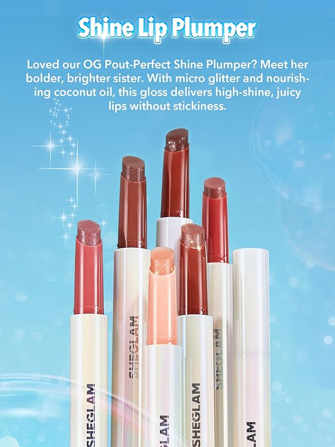 SHEGLAM Pout-Perfect Moisturizing Solid Lip Gloss Shimmer Lip Plumper - Sugar Crystal