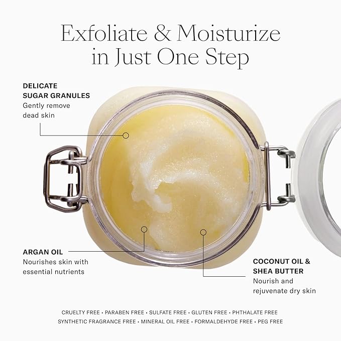 Josie Maran Body Care Trio Gift Set - 3-Piece Kit Includes EveryBODY Wash, Whipped Argan Body Butter & Sugar Balm Body Scrub - Exfoliates, Cleanses & Nourishes Skin - Vanilla Fig (3 Count)