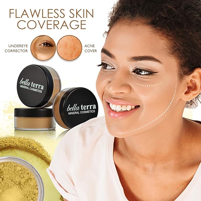 BellaTerra Cosmetics Mineral Powder Foundation – Maple | Deep Warm Undertone | Buildable Matte Mineral Formula for Smooth, Balanced, Long-Lasting Coverage 9g