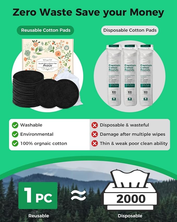 Prociv reusable makeup remover pads