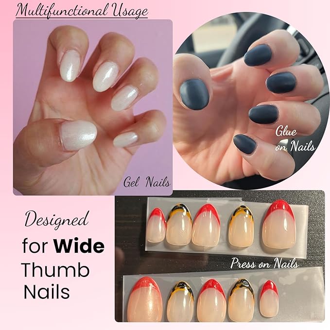 Extra Short Wide Fit Almond Nail Tips for Short Wider Nail Beds,SINOKAME Full Matte No File XS Almond Gel Press On Nails Clear,Paintable Fake Nails Durable 15 Sizes 300 Pcs