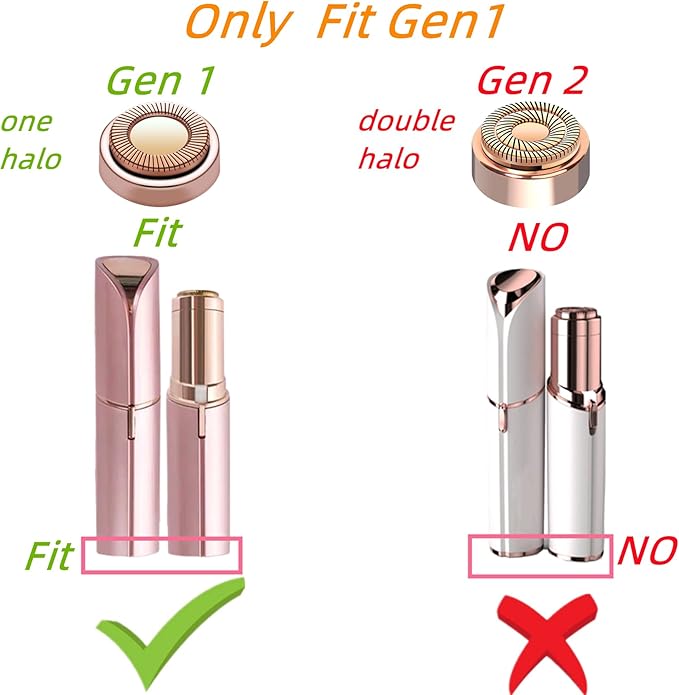 Facial Hair Remover Replacement Heads Gen 1 for Finishing Touch Flawless Facial Hair Removal,Effective Compatible with Flawless Shaver Tool for Women 18K Gold-Plated Rose Gold, 6 pcs,As Seen On TV.