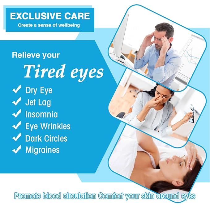 Steam Eye Masks for Dry Eyes, Heated Eye Mask Reduce Puffiness & Dark Circles, Hydrate & Soothe Tired Eyes, Travel Essentials, Business Trip, Party Favors, Unscented 20 Packs