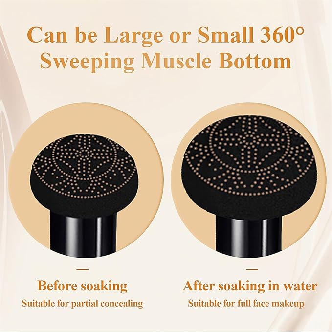 Mushroom Head Air Cushion CC Cream - BB Cream Face Makeup Foundation for Mature Skin Moisturizing Concealer Brighten Long-Lasting, Even Skin Tone for All Skin Types (Medium)