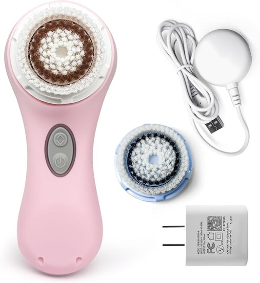 Clarisonic Mia 2 Electric Face Cleansing Brush with 2 Brush Heads, Sonic Facial Brush for Deep Cleaning & Exfoliation, Waterproof Rechargeable (Pink)
