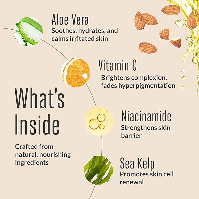 ACORN + OAK Face Moisturizer - Natural Face Lotion with Aloe, Niacinamide, and Vitamin C, Anti-Aging Skin Care, Promotes Elasticity, Reduces Fine Lines, and Brightens Face (2 fl oz)