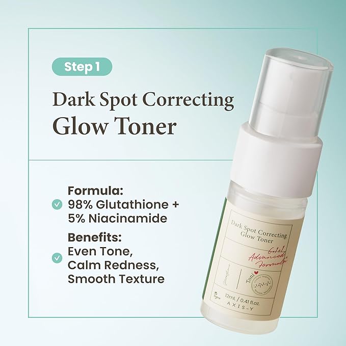 AXIS-Y The Mini Glow Trio Dark Spot Correcting Travel Size Gift Set - Toner 0.41 fl. oz., Serum 0.169 fl. oz., Cream 0.169 fl. oz. - Vegan Korean Skin Care