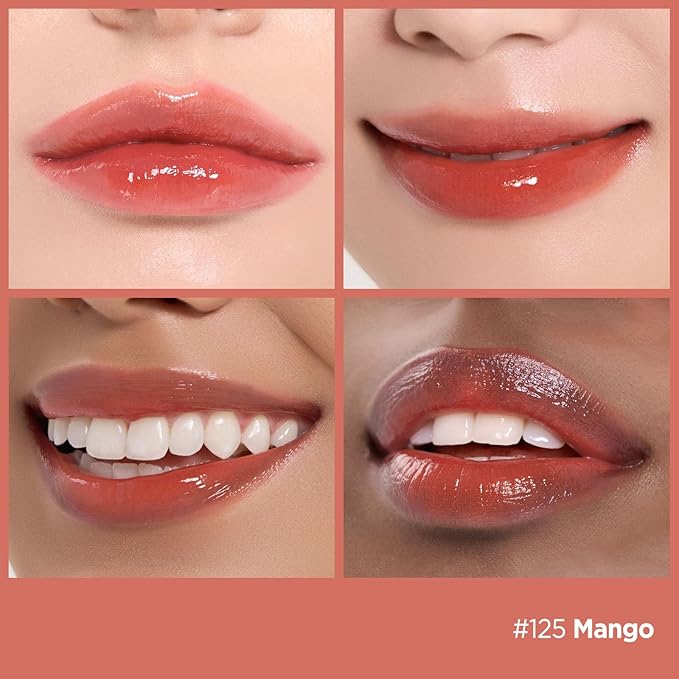 Laka Fruity Glam Lip Tint Mini, Glowing Lip Stain with Wide Color Spectrum, Hydrating & Lightweight Texture, Long-Lasting Bold Stain, Non-Sticky, Vegan, K-Beauty (#125 Mango)