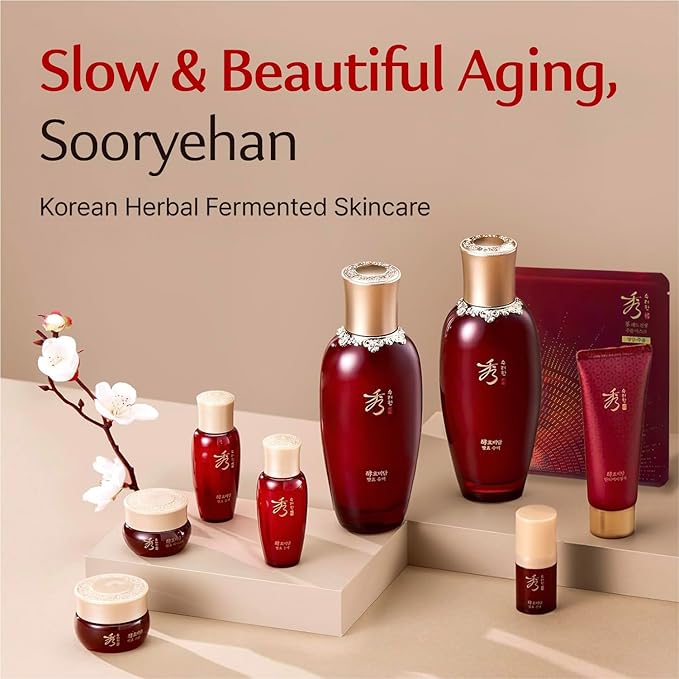Sooryehan Hyobidam Fermented Bundle Gift Set (14fl oz) - Hyobidam Korean Skin Care Gift Set with Toner, Emulsion, Essence, Cream, Eye Cream, Mask & Foam,. Wild Ginseng Anti-Aging Hydration & Firming.