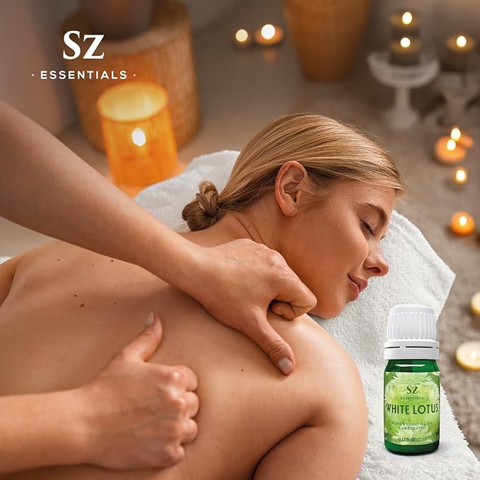 White Lotus 100% Pure, Essential Natural Oil - Extracted from Nymphaea Lotus - Rich & Sweet Scent, with Exotic Floral Overtones - Therapeutic Grade & Vegan - 0.17 fl oz (5ml)