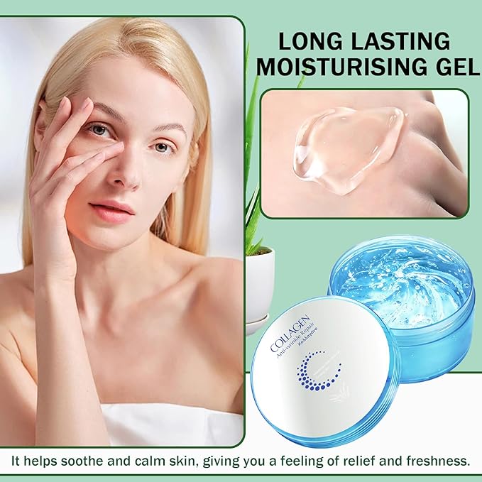 Moisturizing Gel for Face & Body,Non-sticky Gel After Sun Aloe Lotion Skin Care,Fast Absorbing Long Lasting Refreshing Hydrating Face Moisturizer for All Skin Types J