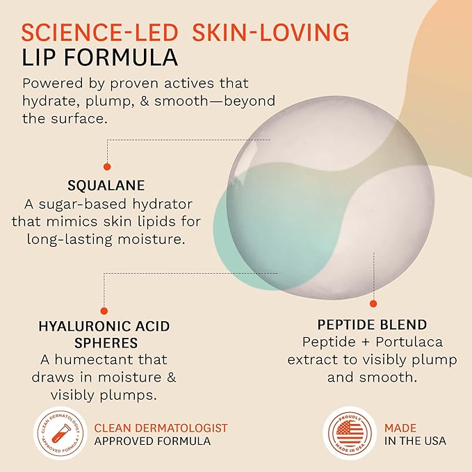 Fig.1 Peptide Plump Lip Oil | Hydration-Based Lip Oil Gloss with Hyaluronic Acid & Vegan Squalane | Non-Sticky, Fragrance-Free, Vegan | Moisturizing Lip-Gloss – 0.5 fl oz