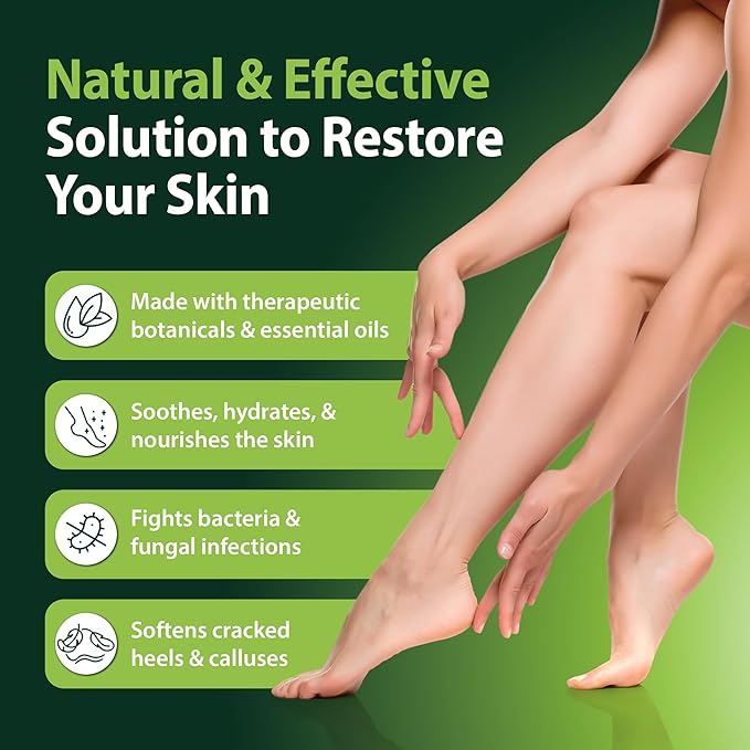 Foot and Body Oil with Tea Tree Oil - Hydrating Foot Care and Foot Spa for Cracked Heel Repair - Soothes Dry, Irritated Skin and Foot Odor - (4oz)