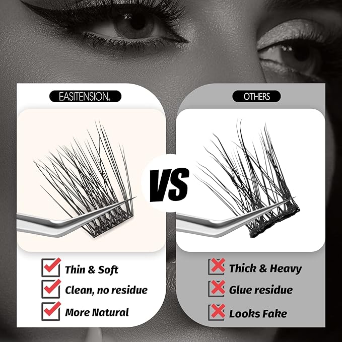 DIY Eyelash Extension Lash Clusters 120 Clusters False Eyelash 3D Effect Individual Natural Lashes Set at Home Eyelash Extension Kit Lashes Pack Volume Mixed