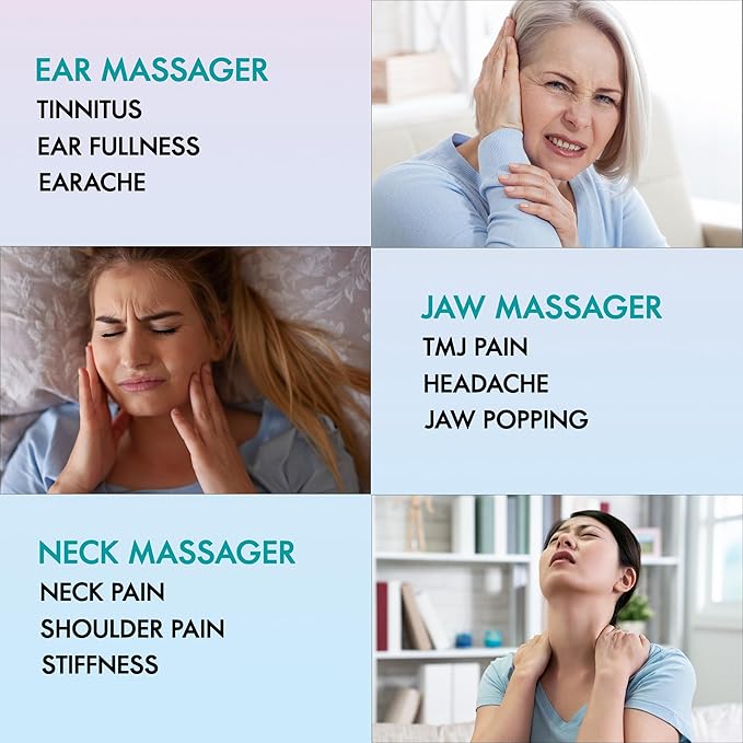 Silicone Ice Head Massage Roller for Head, Neck, Jaw, Ear, and Sinus Relief-Rechargeable Handheld Massage Roller with Comfortable Grip (Teal)